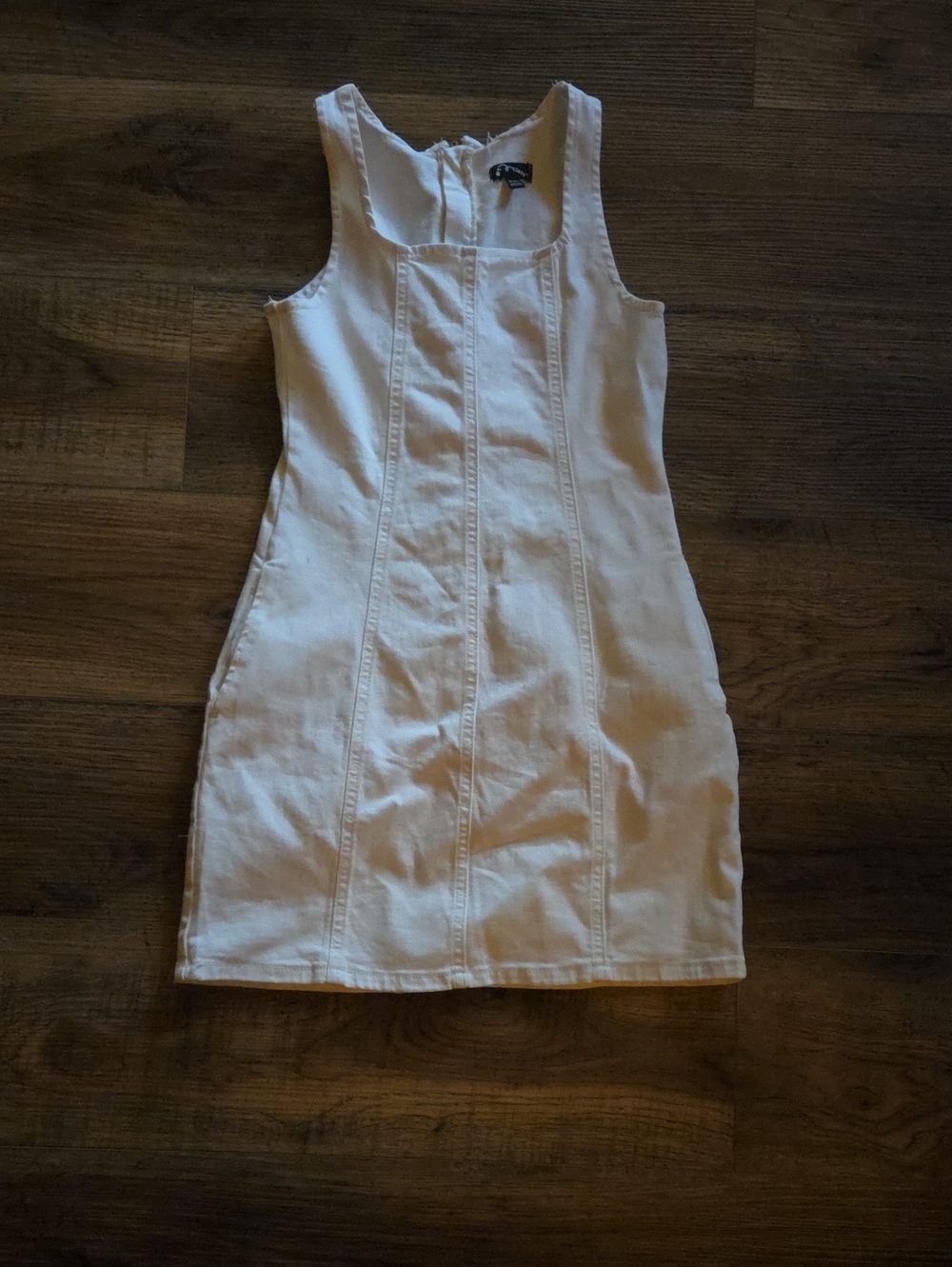 art class White Sleeveless Denim Mini Dress